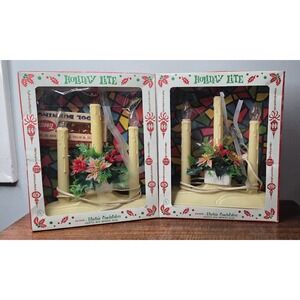 Holiday Lite Company Electric 3-Candle Candelabra W/orig. Boxes 2 Sets vintage